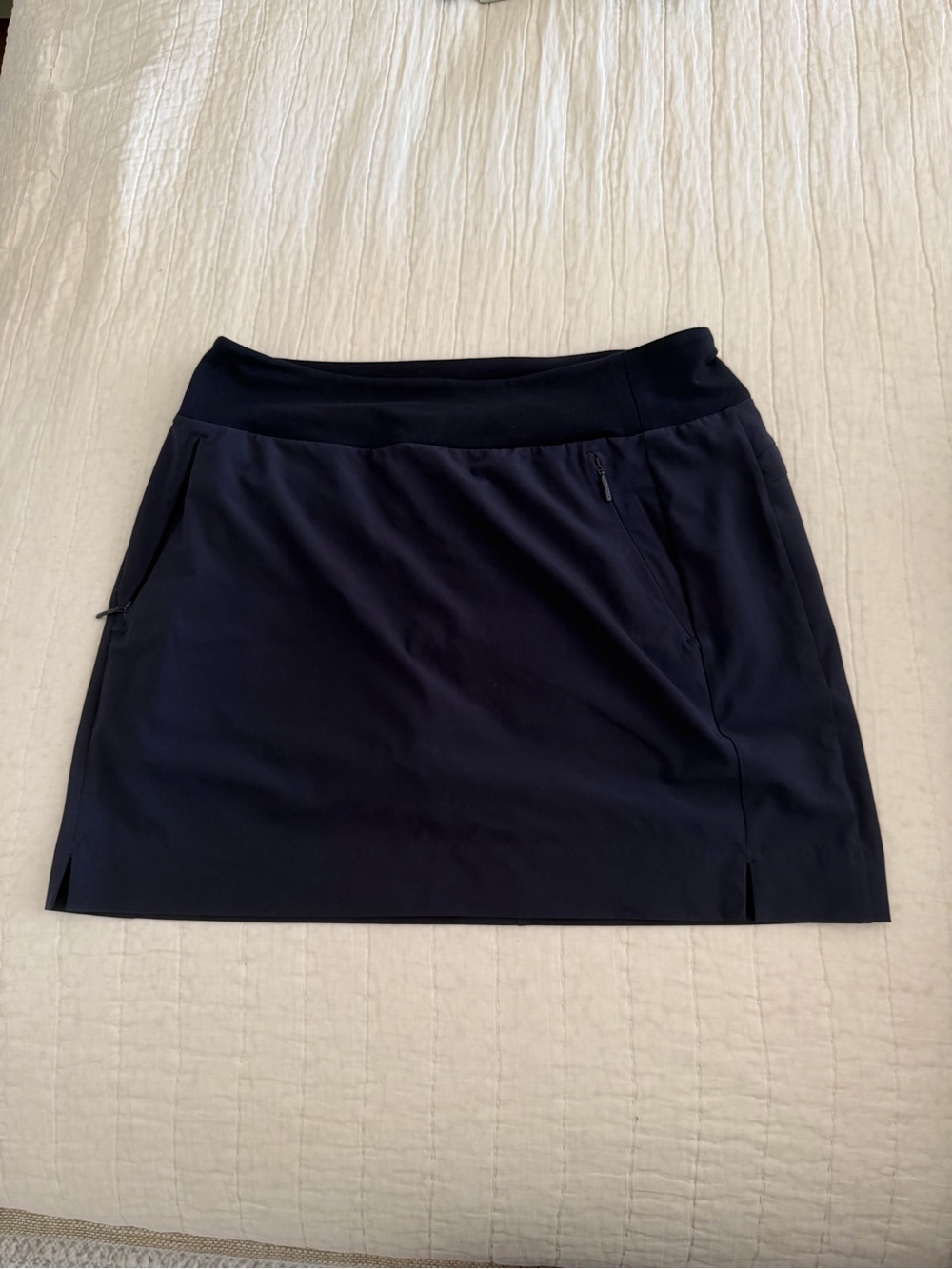 Athleta Navy SoHo Performance Skort with Zip Pockets